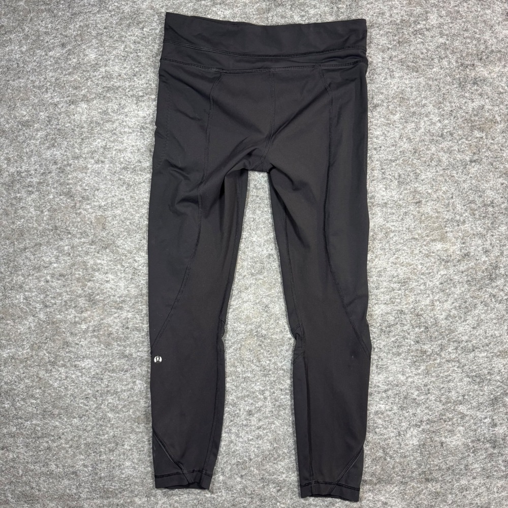 Lululemon Inspire Tight II Womens 6 Athletic Running Pockets Mid Rise Black